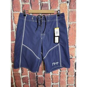 Men's TYR Evolution Trunks NWT Blue Swimming 32